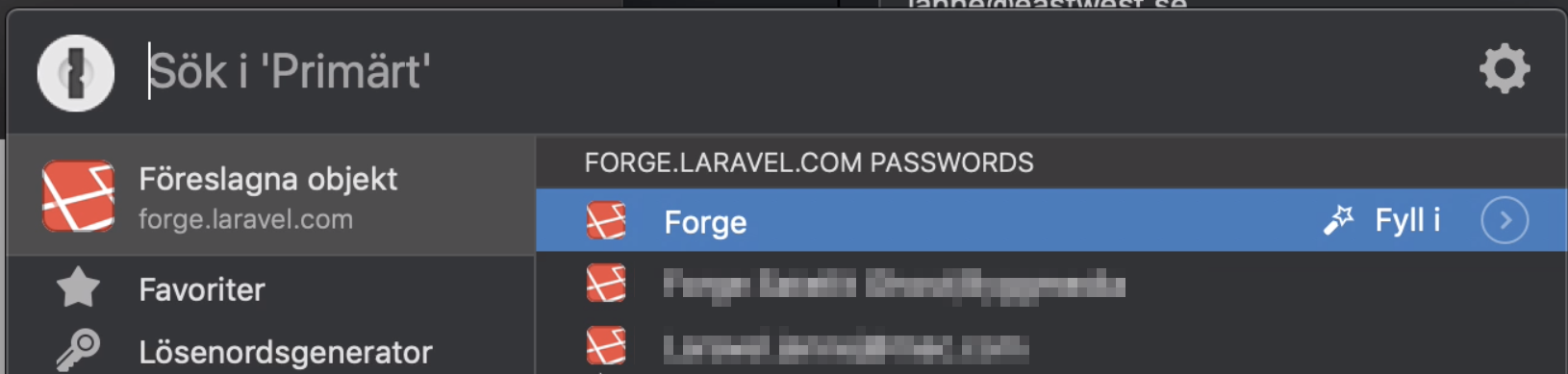 1Password select